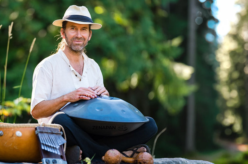 handpan ontspanning in het bos, hang trommel instrument, kopen,