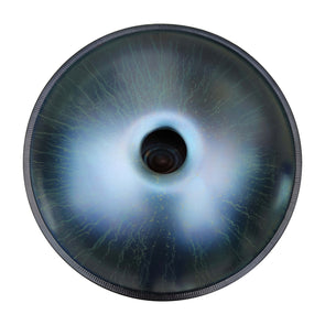 Handpan D minor 10 noten donkerblauw, handpan kopen, frequentie 432hz, frequentie 440hz, hang drum, trommel, muziekinstrument