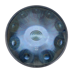 Handpan D minor 10 noten donkerblauw, handpan kopen, frequentie 432hz, frequentie 440hz, hang drum, trommel, muziekinstrument