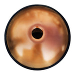 Handpan D minor 10 noten goud, handpan kopen, frequentie 432hz, frequentie 440hz, hang drum, trommel, muziekinstrument