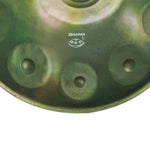 Handpan D minor 10 noten groen, handpan kopen, frequentie 432hz, frequentie 440hz, hang drum, trommel, muziekinstrument