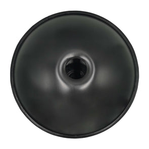 Handpan D minor 10 noten zwart, handpan kopen, frequentie 432hz, frequentie 440hz, hang drum, trommel, muziekinstrument