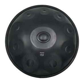 Handpan D minor 10 noten zwart, handpan kopen, frequentie 432hz, frequentie 440hz, hang drum, trommel, muziekinstrument