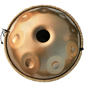 Handpan D minor 17 noten goud, handpan kopen, frequentie 432hz, frequentie 440hz, hang drum, trommel, muziekinstrument